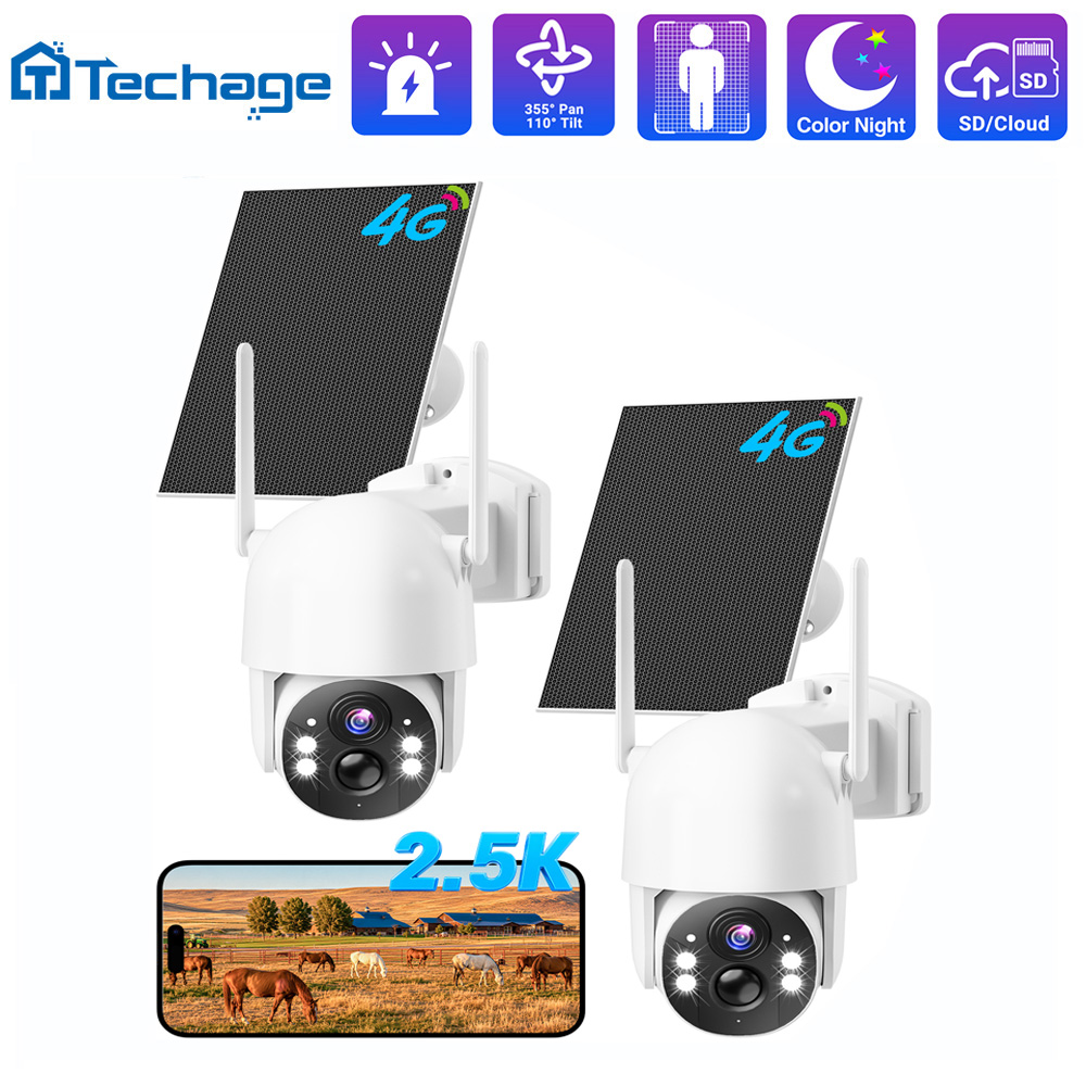 Home Security Panel - Techage 4G LTE cellular solar security