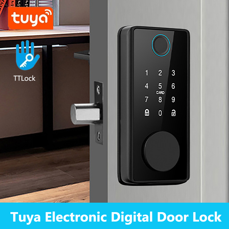 Home Security Keypad - Smart Fingerprint Deadbolt Lock with Latch/Door