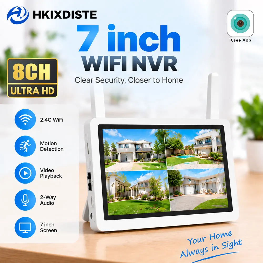 7 Inch 8CH 5MP WiFi NVR Securi - Nvr Kit 8 Channel 评论和价格