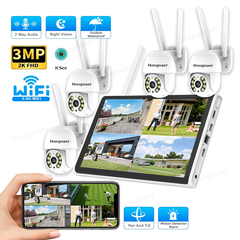 2026 Hongnaer 3MP 4 Channel Wi - Home Security And Cameras 评论和价格