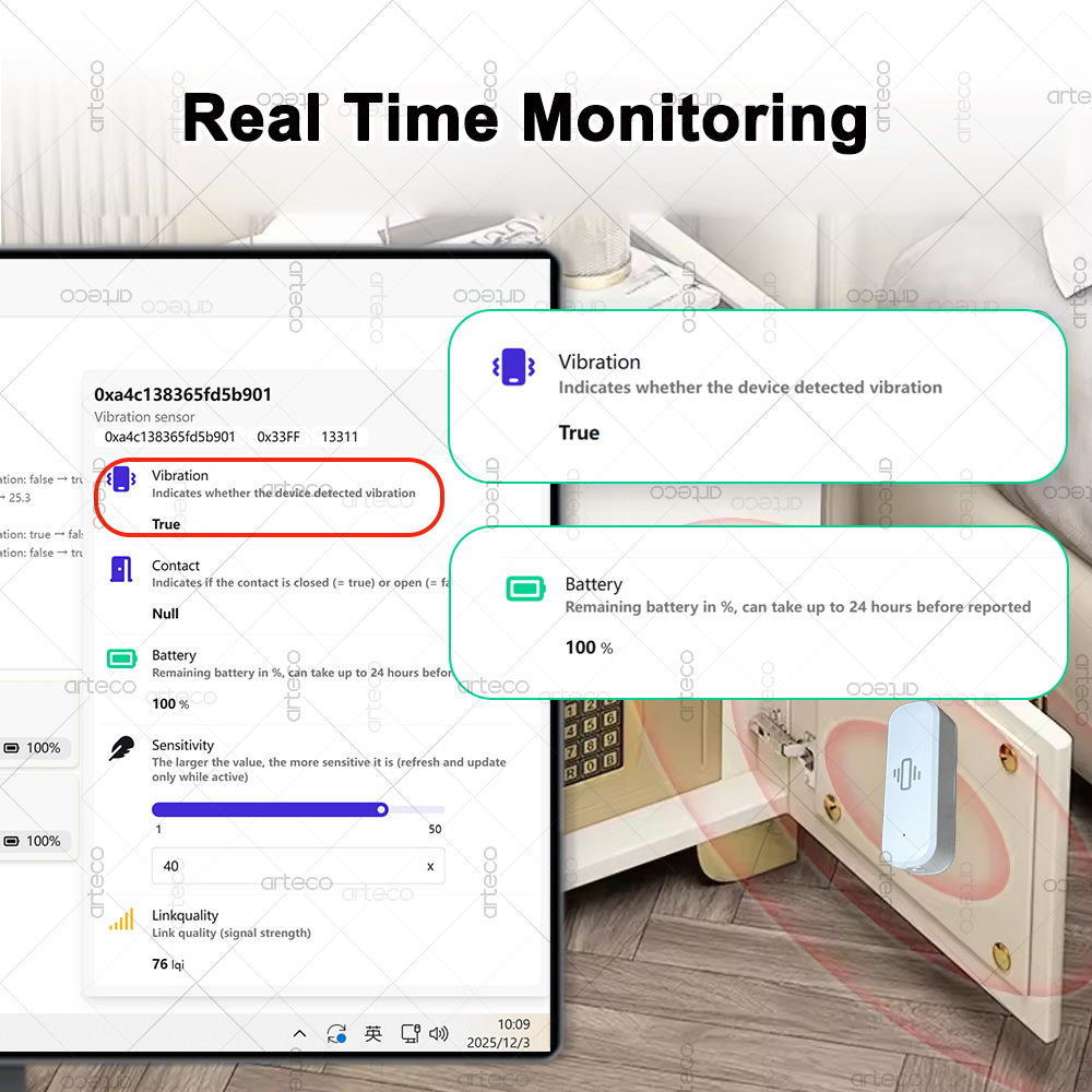 Smart ZigBee 3.0 Vibration Sen - Home Security Business 评论和价格