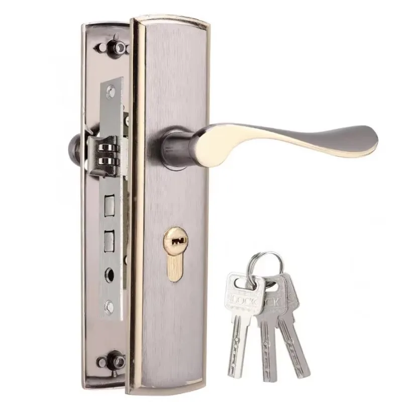 Gold Door Handle Lock Silent H - Home Security Product 评论和价格