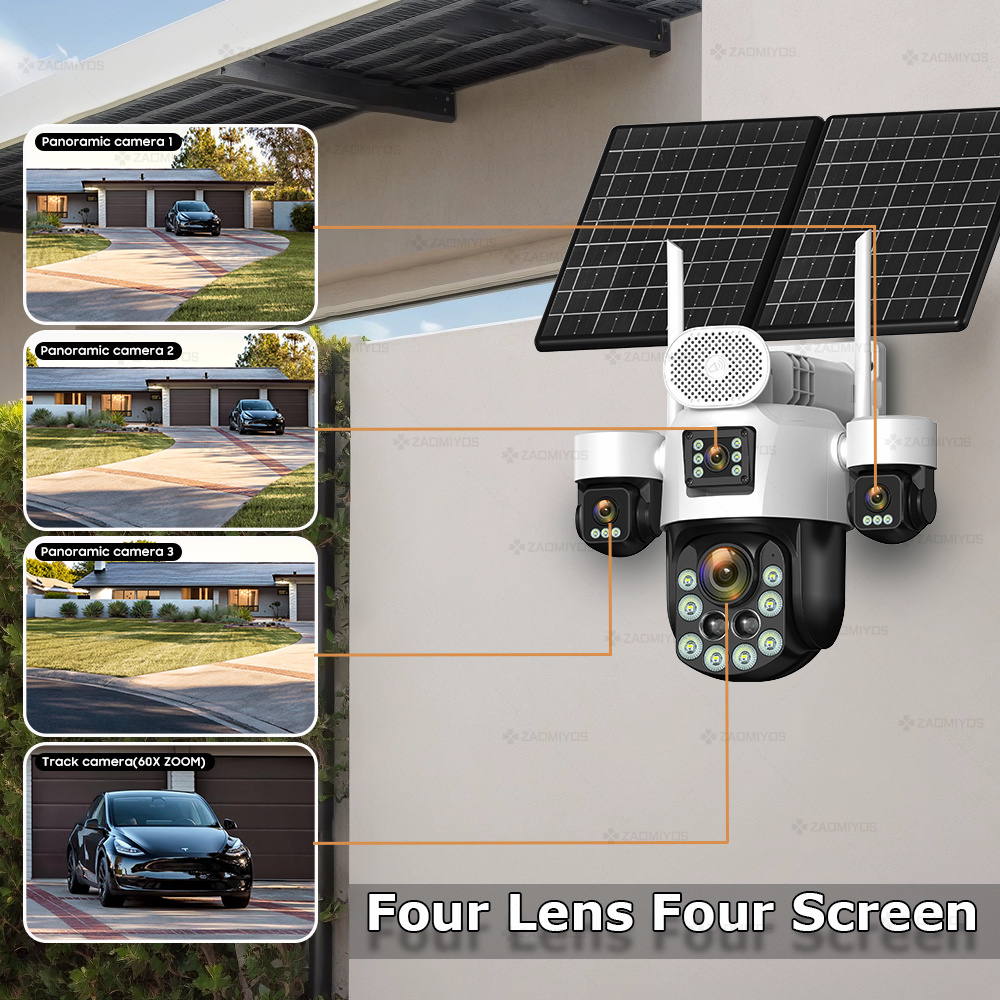 4 Lens Outdoor 360° Surveillan - Home Security Product 评论和价格
