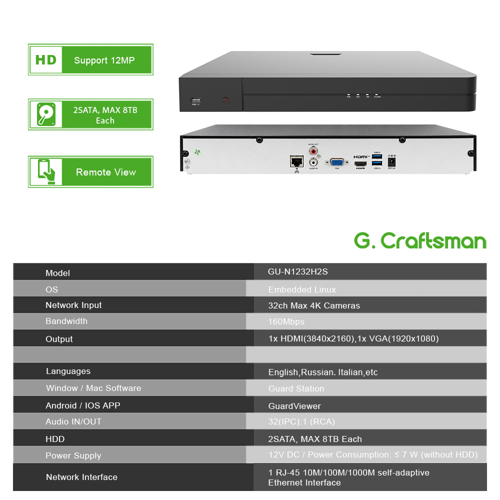 UNI 32CH NVR 12MP Security Rec - Home Security And Cameras 评论和价格