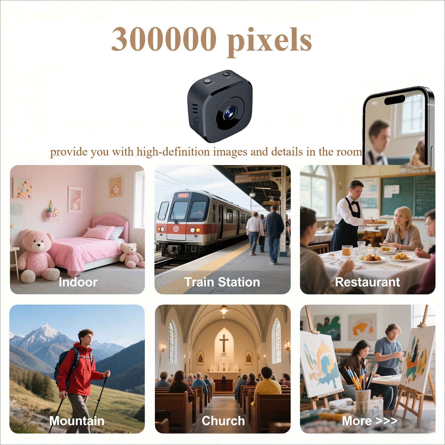 1080P HD Mini WiFi Camera Indo - Home Security Panel 评论和价格