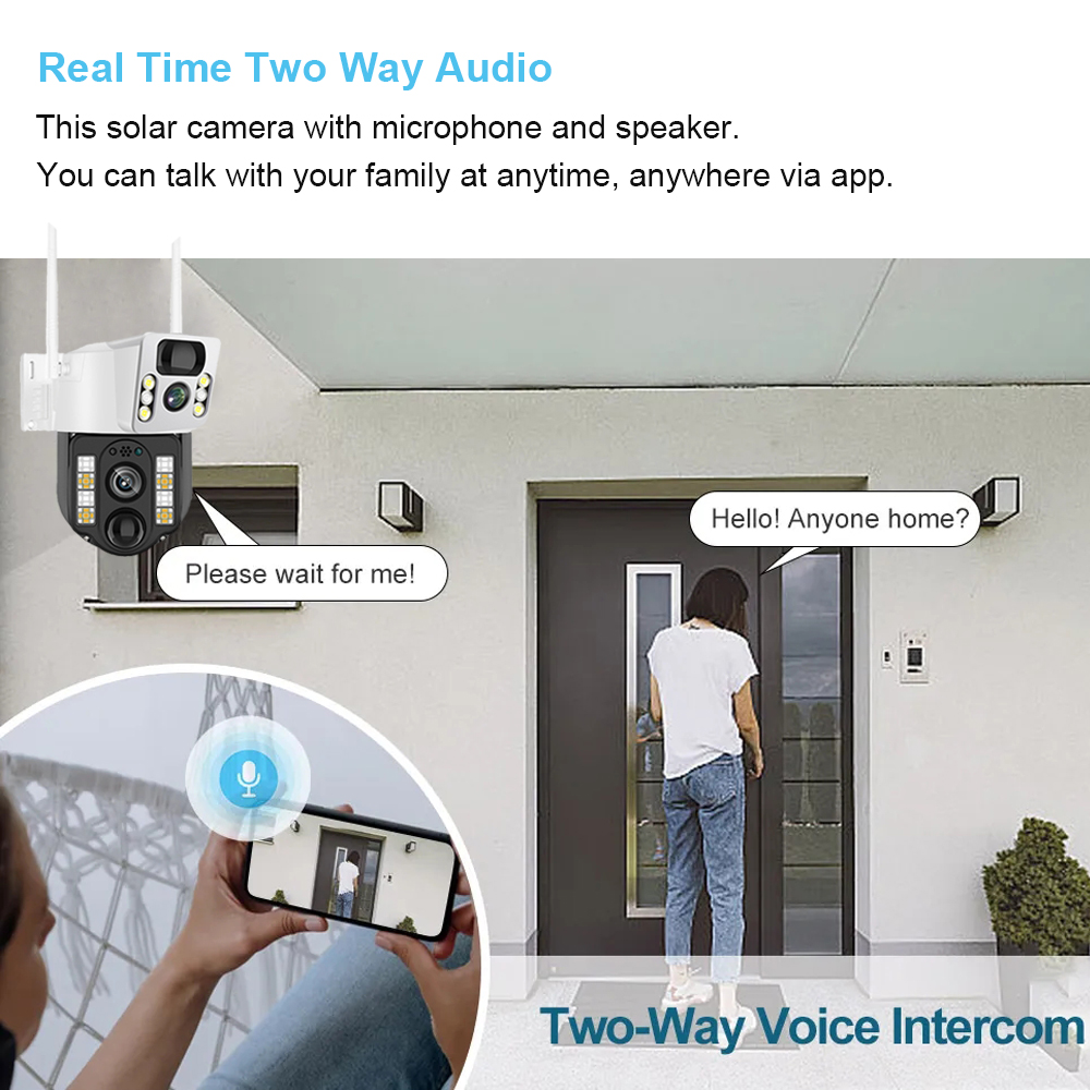 WiFi/4G Solar Camera IP CCTV S - Home Security Front Door 评论和价格