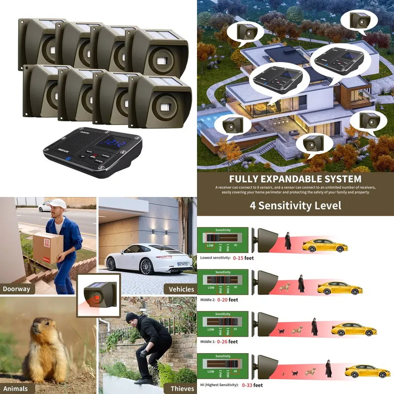 Outdoor Solar - Powered Wirele - Home Security System 评论和价格