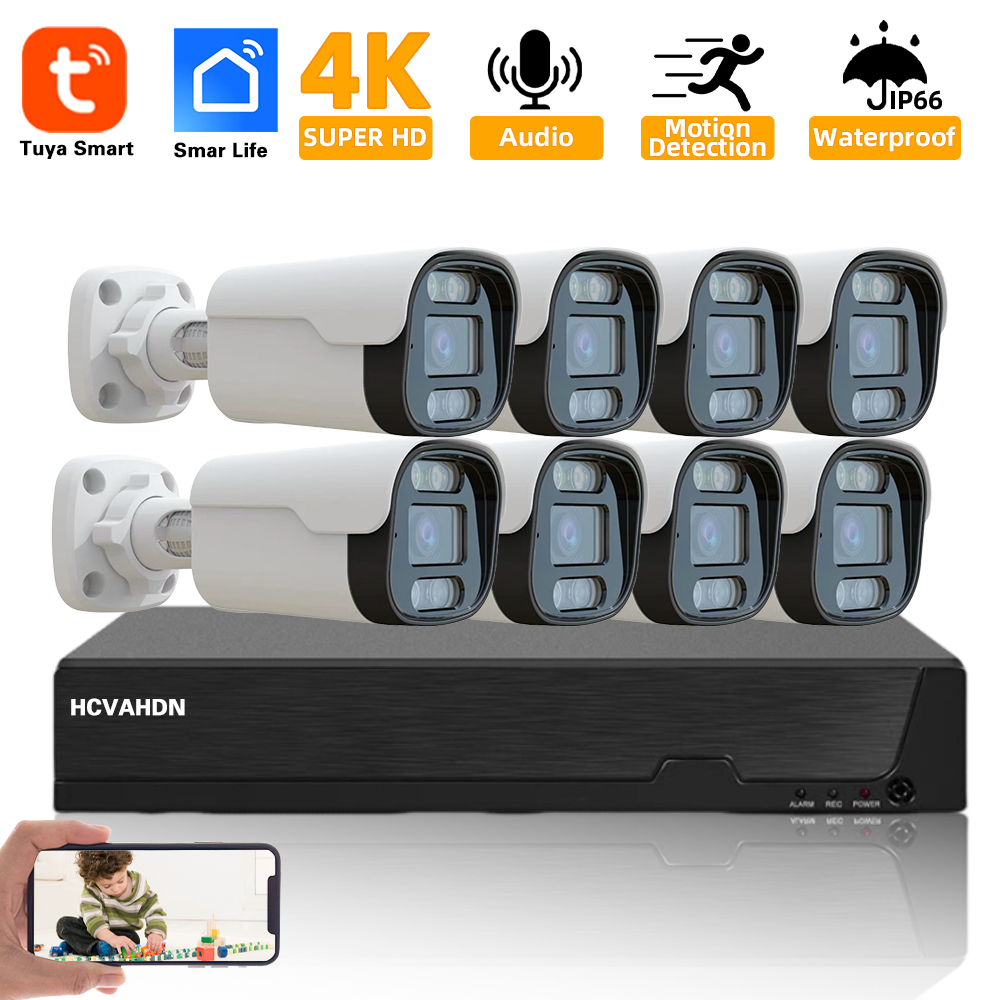 4K 8MP TUYA Security Kit 8CH P - Nvr Kit 8 Channel 评论和价格