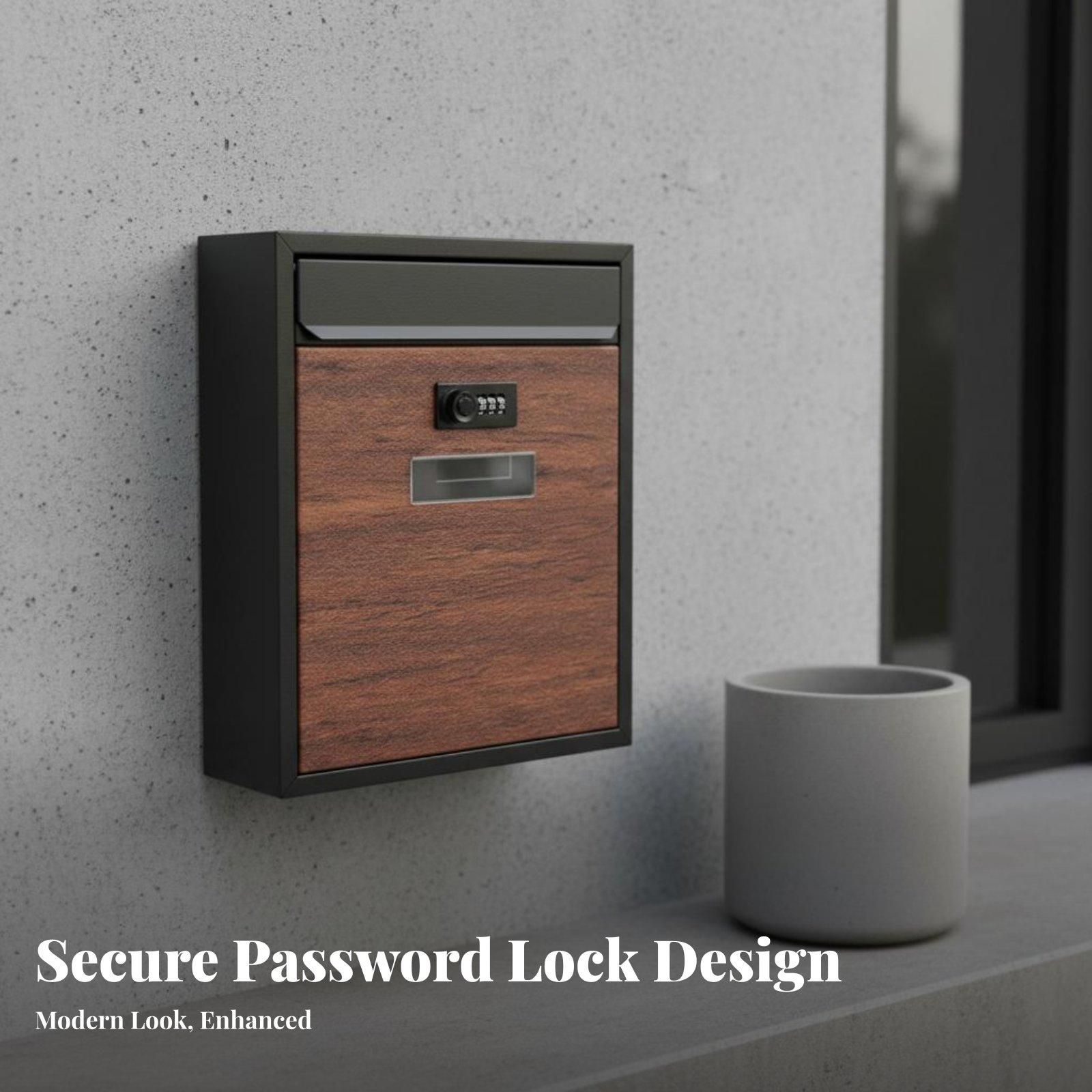 Modern Metal Mailbox with Comb - Home Security Letters 评论和价格