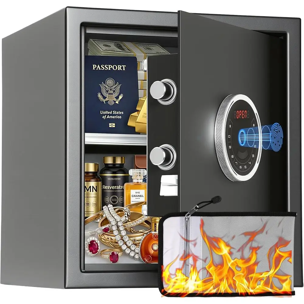 1.5 Auto-Open Biometric Safe w - Home Security Keypad 评论和价格