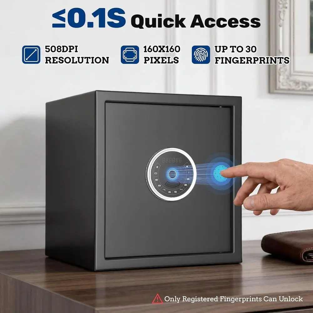 1.5 Auto-Open Biometric Safe w - Home Security Keypad 评论和价格