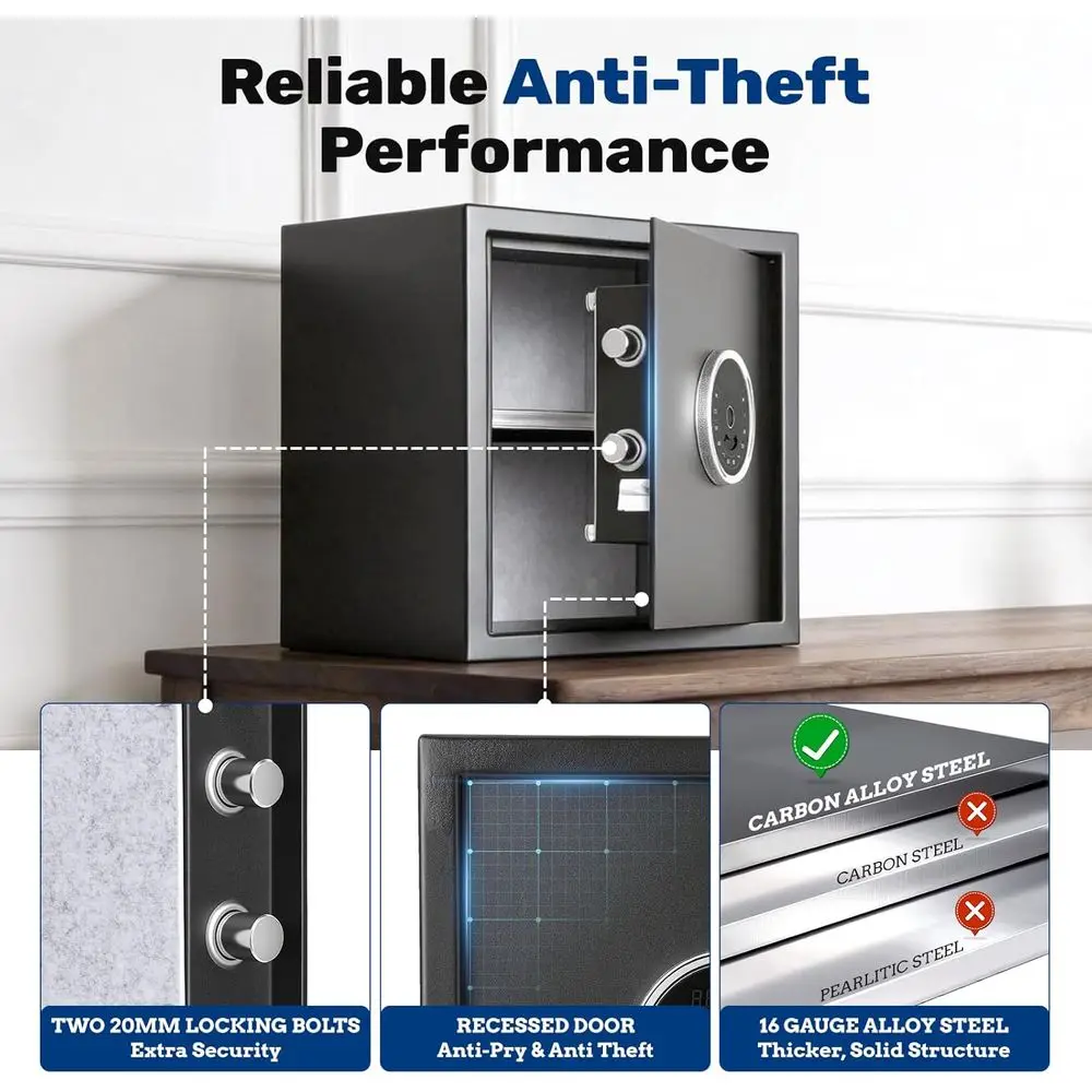 1.5 Auto-Open Biometric Safe w - Home Security Keypad 评论和价格